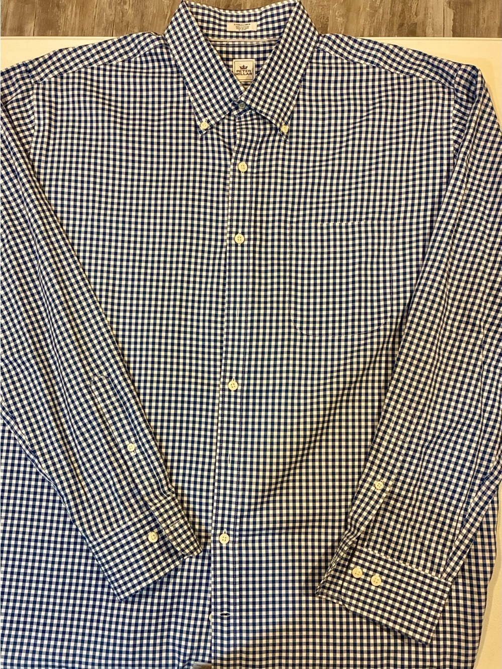 Peter Millar Men’ XL navy gingham shirt